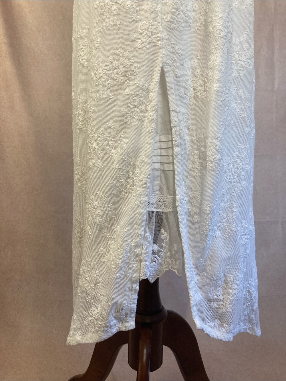 April Cornell White Lace-Trim Slip - Picture 12 of 13